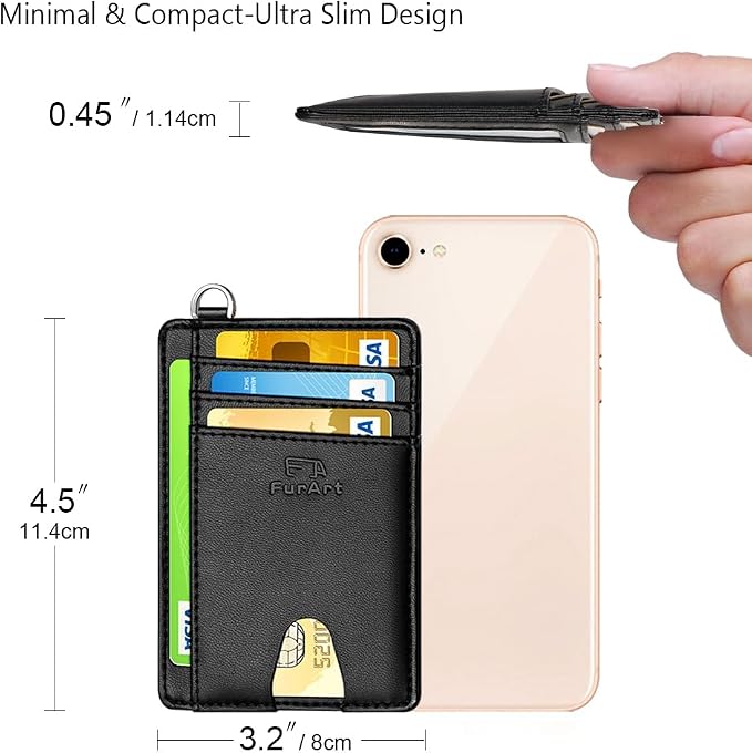 FurArt Slim Minimalist Wallet RFID Credit Card Holder for Men | slim minimalist compact rfid id window thin - Image 7