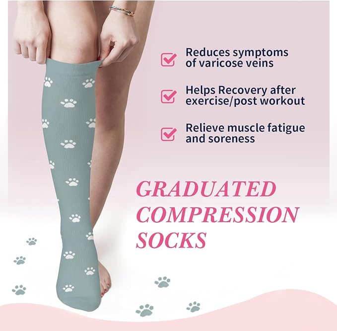 Sooverki Compression Socks for Women & Men 6 Pairs is Best Supportive Knee High Stockings for Circulation, Travel, Nurses - Image 4