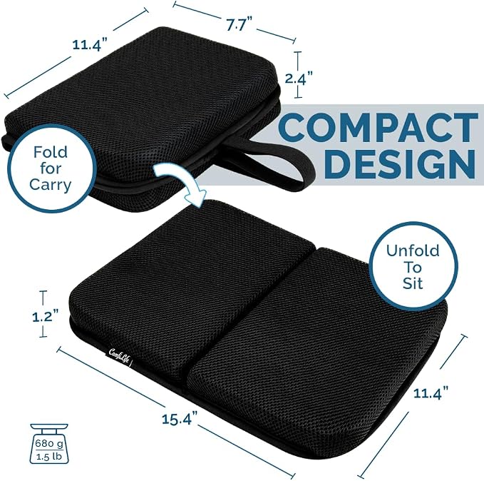 ComfiLife Ergo-Gel Airplane Seat Cushion – Travel Seat Cushion – Compact, Foldable, Portable Comfort - Image 6
