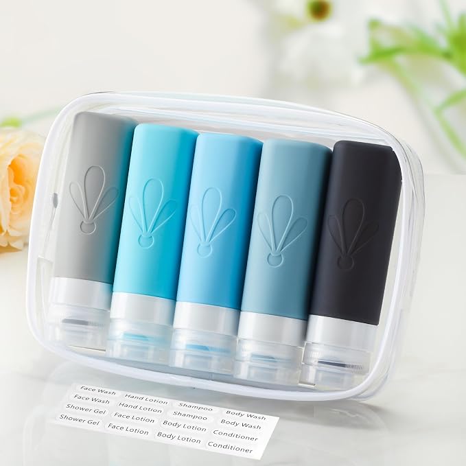 INSFIT Travel Bottles for Toiletries, TSA Approved 3oz Travel Size Toiletries, BPA Free Leak Proof Squeezable Silicone Tubes Travel Essentials for Shampoo Conditioner Lotion Soap - Image 5