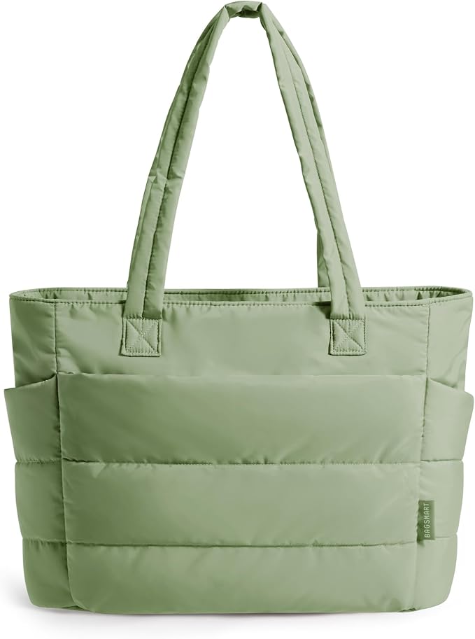 BAGSMART Tote Bag for Women, Lightweight Puffy Tote Bag with Compartments Shoulder Bag Handbag for Travel, Work, Gym | Lightweight by BAGSMART