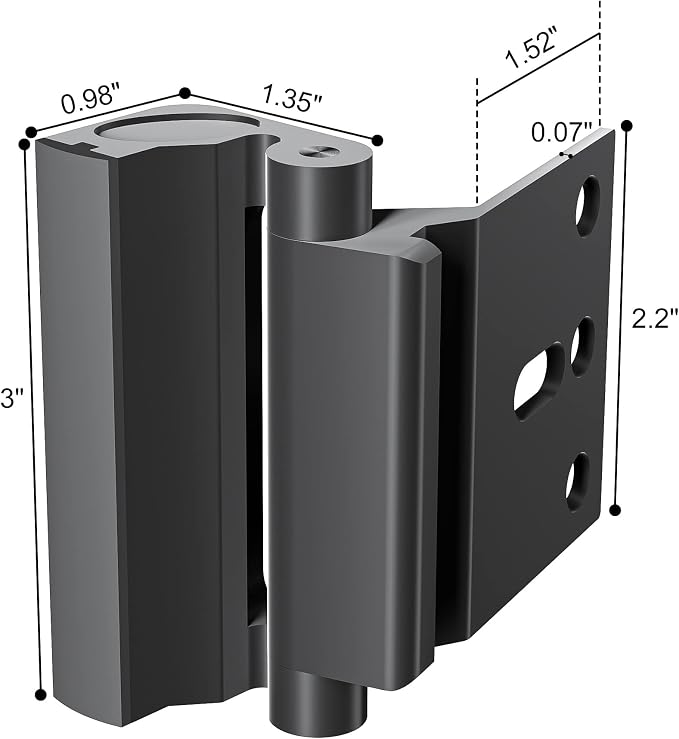 Door Reinforcement Lock, Home Security Door Lock, Child Proof, Silver | Door Safety Lock for Front Door, Toddler Proof Door Latch for Entry Door Security, Includes 8 Screws - Image 6