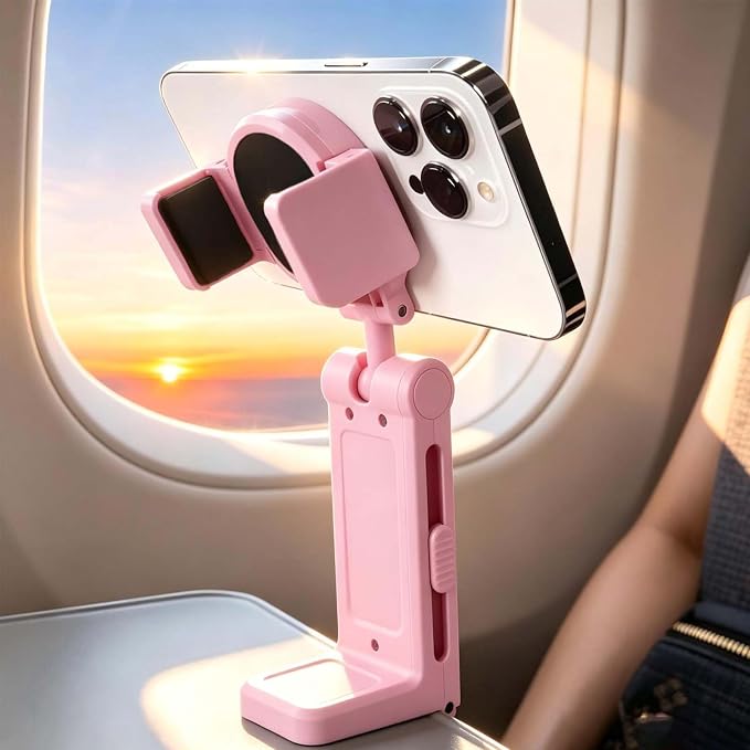Airplane Travel Essentials Phone Holder for Desk,Magnetic Phone Holder with Clip, 360° Rotation, Travel Essential Mount for Airplane for Airplane, Travel Must Haves Phone Stand for Desk, Tray Table by XIYIASUN