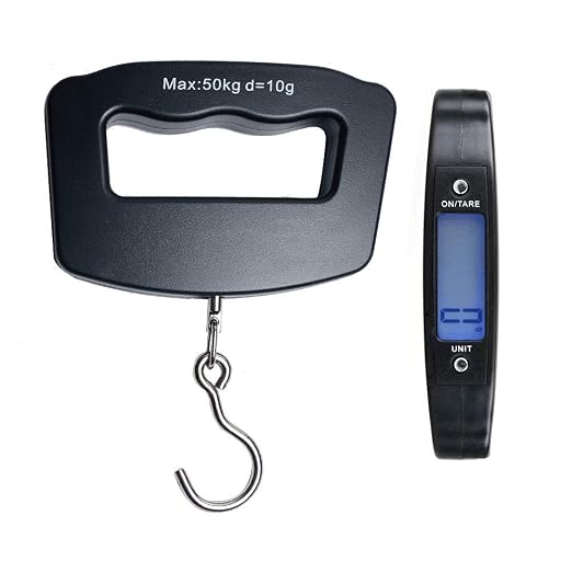 Digital Hanging Luggage Scale,Portable Handheld Baggage Suitcase Electronic Scale for Travel Household Fishing and Gift 110lb Black by Unknown