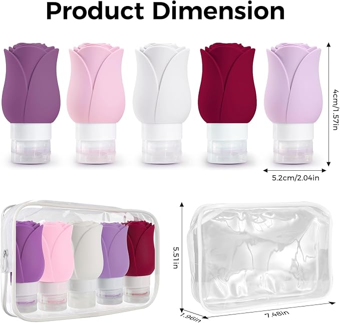 Travel Bottles for Toiletries - TSA Approved Portable Travel Containers for Toiletries, Leak Proof Travel Tubs Refillable Liquid for Shampoo Conditioner Lotion Body Wash,5 Colors - Image 7