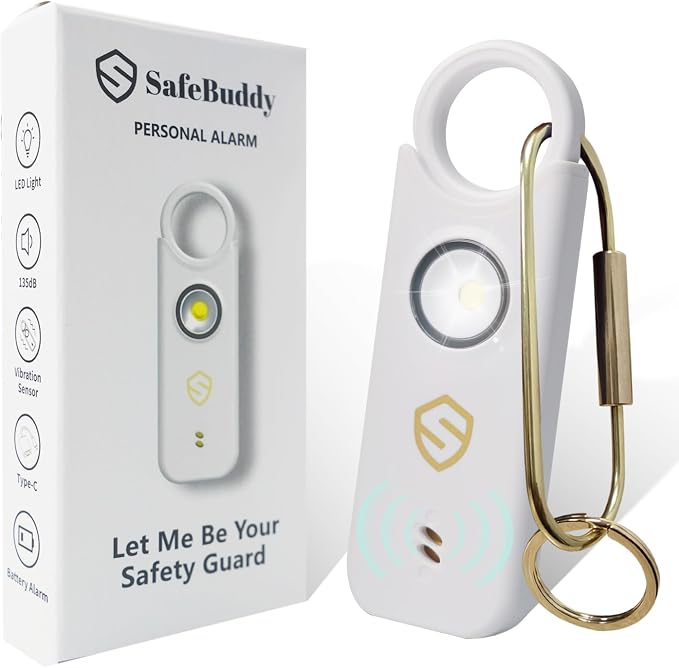 Personal Alarm for Women, Men, Kids, Elderly, Self Defense - Designed by Women 140DB Extra Speakers Alarm with Strobe Light, Rechargeable, Safety Alarms and Premium Keychain (Aqua Blue) by Unknown