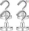 Magnetic Hooks 50Lbs+ Heavy Duty Magnet Hook for Cruise Cabins | Super Neodymium Hanging Hooks Strong Magnets with Hook for Fridge Magnetic Hanger for Grill Toolbox Storage Pack of 4 by MIKEDE