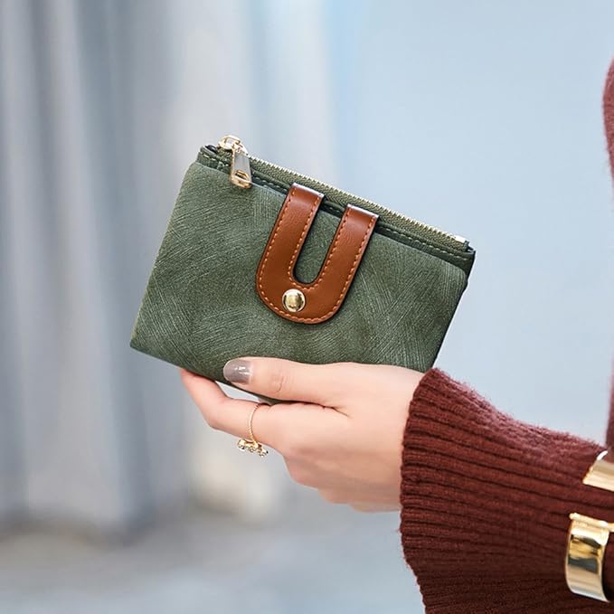 AOXONEL Women's Rfid Small Bifold Leather Wallet Ladies Mini Zipper Coin Purse id card Pocket,Slim Compact Thin - Image 5