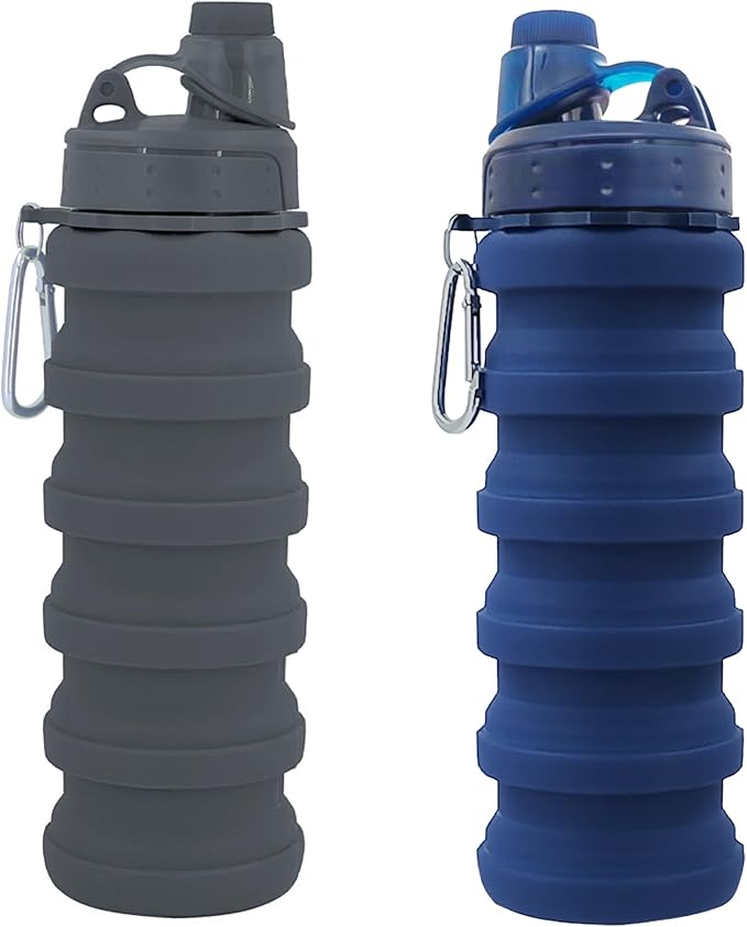 Collapsible Water Bottles Travel water bottle Sports Portable Sport Water Bottle Reusable Water Bottles comes with mountaineering Buckle 500ml silicone Water-proof camping water bottle by YCTMALL