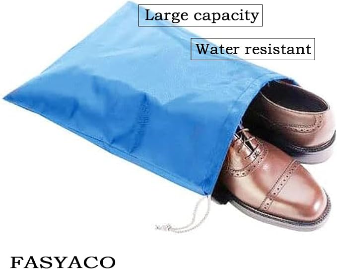 6 Pack Waterproof Nylon Shoe Bags Travel Bags for Men Women (Multicolor, 15.1"(L) x12.2"(W)) - Image 2