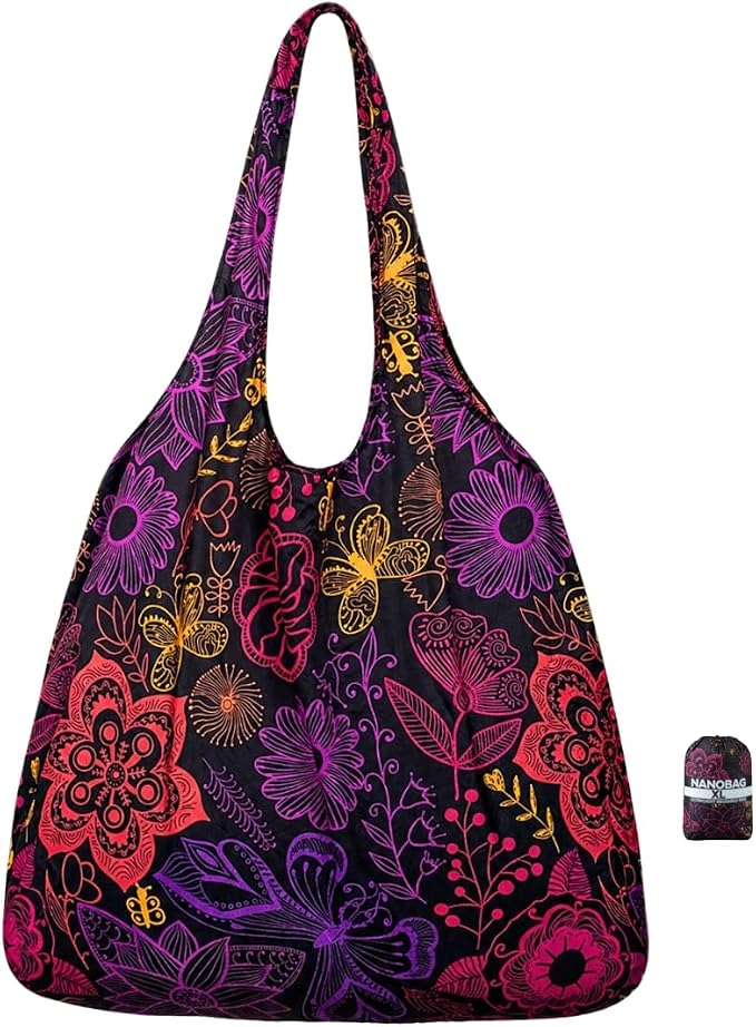 Nanobag XL 25L Tote Foldable Packable Reusable Grocery Shopping Bag | 1.05 oz Premium Portable Collapsible Extra Large Pocket-Sized for Everyday Use, Beach & Travel by Nanobag
