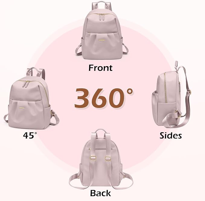 Small Backpack for Women Lightweight Mini Cute Back pack Daypack Purse fot Casual Daily Travel College Work,9.7 Inch,Greyish pink - Image 6