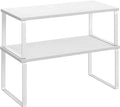 SONGMICS Cabinet Organizer Shelf, Set of 2 Spice Rack, Kitchen Storage | Kitchen Counter Storage Spice Rack, Steel, Particleboard, Snow White and Matte White, BYSTRO Collection UKCS025W01 by Unknown