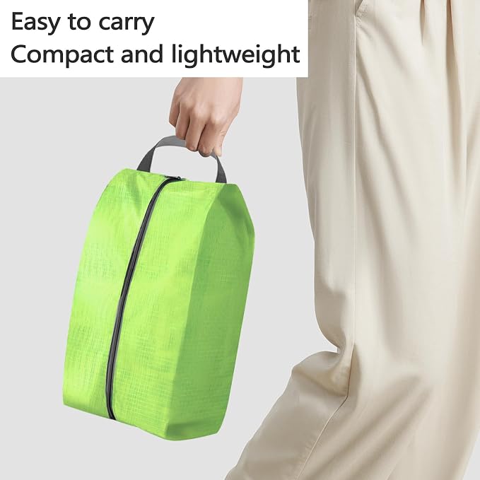 ASTIMESA 9 Pieces Waterproof Shoe Bag, 3 Different Sizes Zippered Travel Shoe Bags with Handle, Portable Shoe Packing Cubes Cases for Women Men Organizer Gym Travelling Suitcase (Green) - Image 4