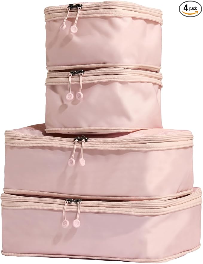 ANTLER - Compression Packing Cubes for Travel, Luggage Organiser for Suitcases or Bags, Travel Accessories, Set of 4, Moorland Pink by Unknown