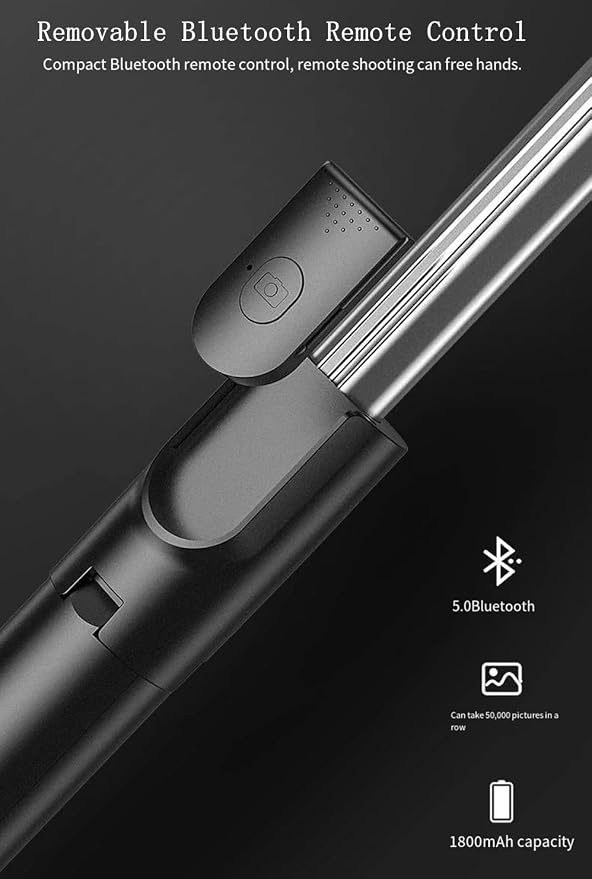 Selfie Stick Tripod,3 in 1 Extendable 360° Rotation Tripod Stand with Detachable Wireless Remote, Portable Mobile Phone Holder Compatible with iPhone,Android,Samsung - Image 5