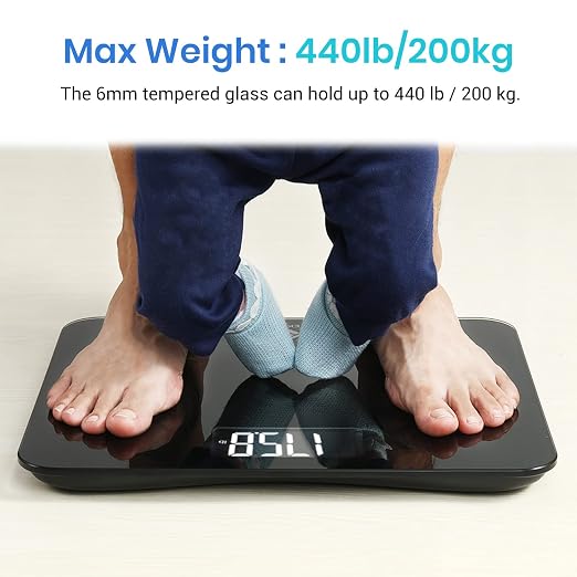 Etekcity Digital Body Weight Bathroom Scale, 440 lb Extra Wide Platform | Accurate and Safe Weighing, Large Easy-to-Read Backlit LCD Display, High Capacity for People - Image 6
