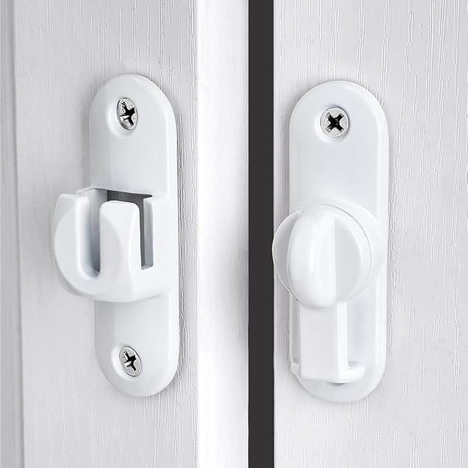 3 Pcs White 90/180 Degree Sliding Door Latches,Zinc Alloy Flip Latch | Barn Door Latch,Cabinet Lock,Right Angle Door Lock,for bedroom,cabinet,drawer,Gardens,Wine Cabinet,garage,window,Pet Cage - Image 6