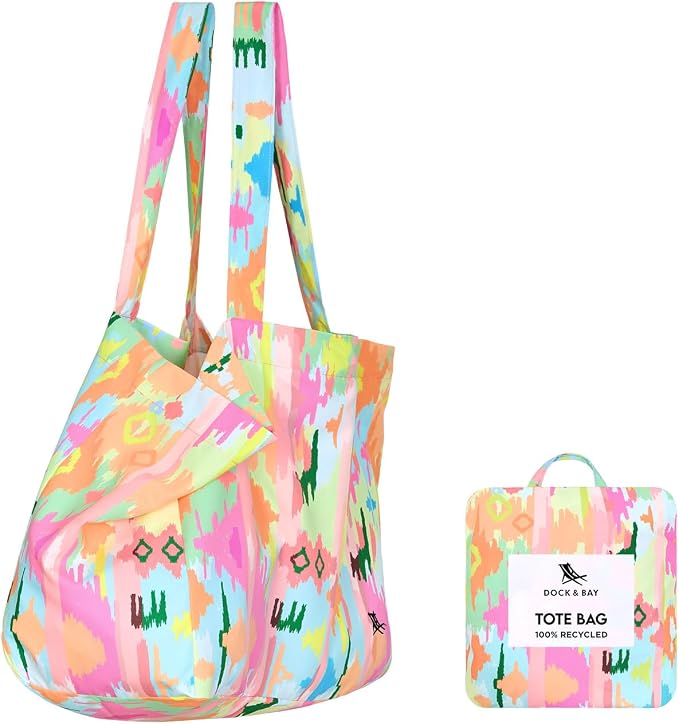 Dock & Bay Everyday Beach Tote Bag - Reusable Carrier Bag for Daily Use - Carries Up to 10kg - 100% Recycled Materials by DockBay