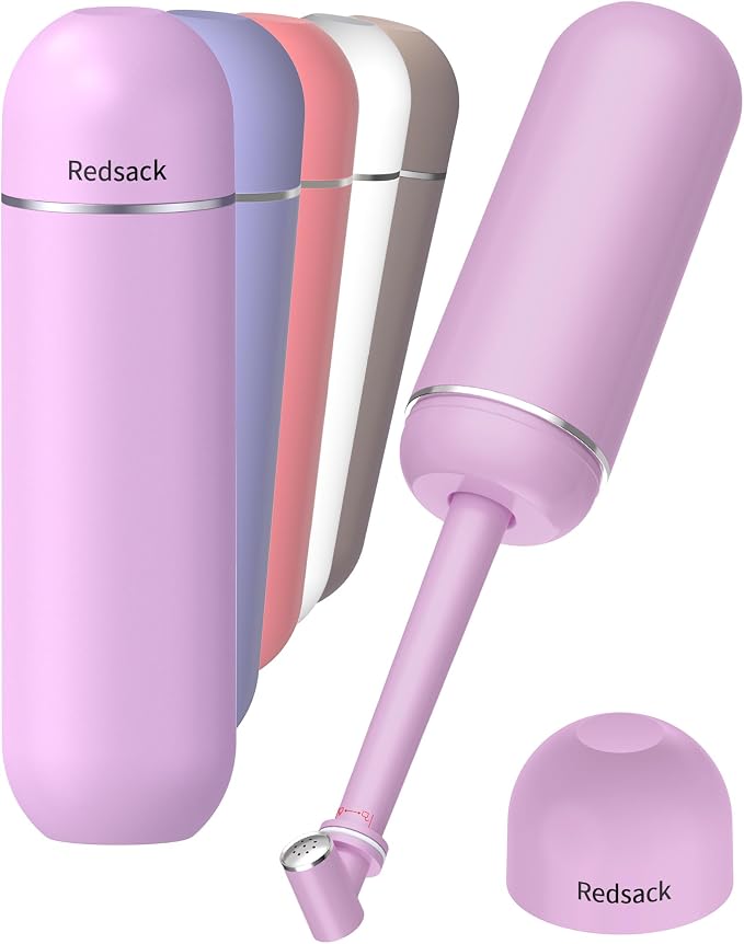 Portable Bidet for Travel & Camping - Manual Squeeze Peri Bottle Handheld | 3 Leak-Proof Seals | BPA-Free | Feminine Hygiene Care Postpartum | Extendable Sprayer with Nozzle for Men&Women-Light Purple by Redsack