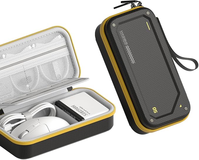 Hagibis Electronic Organizer Traveling Case Bag EVA Hardshell PU Portable Carrying Pouch for Mouse, Charger, Cables, Power Bank, SD Cards, USB Flash Disks, Accessories (Black) by Hagibis