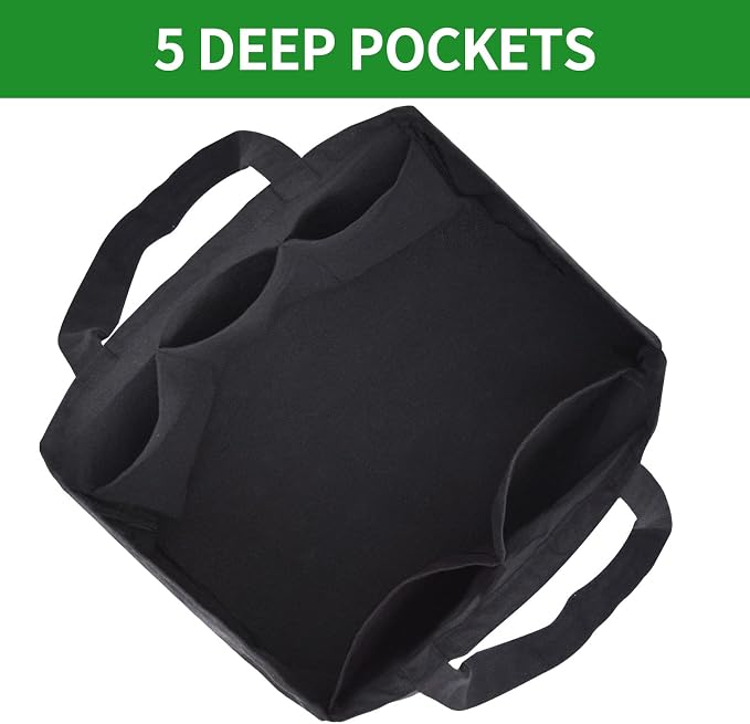Heavy Duty Canvas Reusable Grocery Bags - 8.3 Gal Foldable Large Tote with Handles, Holds 60 lbs & Washable Eco-friendly Bags with 5 Pockets - Image 3