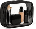 Moyad TSA Approved Toiletry Bag Clear Quart Size Travel Bags Makeup Bag | Large Opening, for Men and Women, Carry on Airline Compliant, Transparent Liquids Pouch, Puffer Black by Moyad