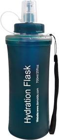 GUYI 700ml Collapsible Water Filter Bottle, Removes Impurities, BPA Free, Ultralight for Hiking, Camping, Cycling & Travel-Dusty Blue by GUYI