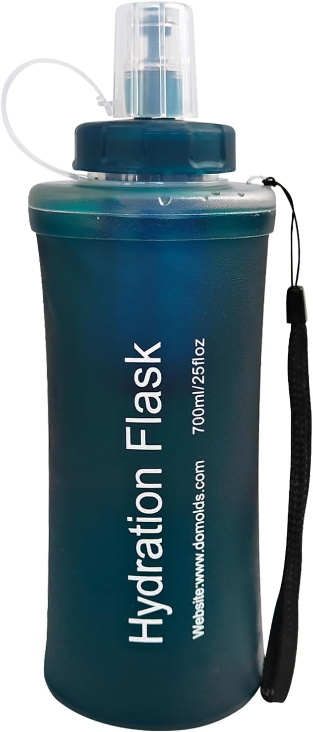 GUYI 700ml Collapsible Water Filter Bottle, Removes Impurities, BPA Free, Ultralight for Hiking, Camping, Cycling & Travel-Dusty Blue by GUYI