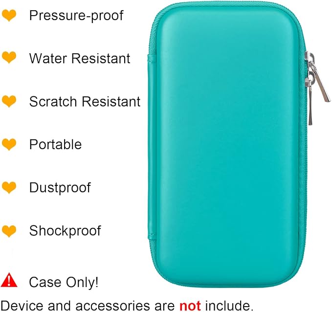 BOVKE PU Hard Travel Case for MacBook Air Pro Power Adapter Apple MagSafe 2 USB-C Charger, Extra Room for USB C Hub, Type C Hub, USB C Hub Multiport Adapter, Magic Mouse, Charging Cable, Turquoise - Image 4