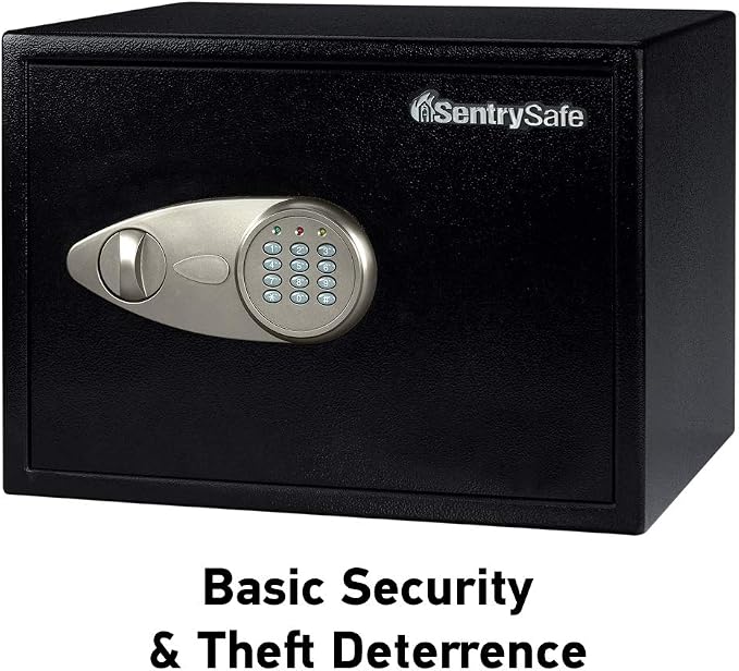 SentrySafe Black Home Safe with Shelf and Digital Keypad, Large Safe for Laptop, Documents, Money, Exterior: 10.6 x 16.9 x 14.6 Inches, X125 | Large Safe With Interior Shelf, Bolt Down Hardware and Digital Keypad, Securely Stores Laptop Computers, Char... - Image 5