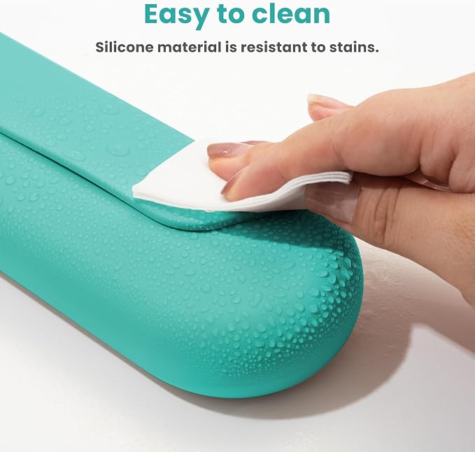 Silicone Electric Toothbrush Travel Case, Manual Toothbrush Travel Cover for Men and Women,Toothbrush Holder for Travel,Gym and More, Fits Most Manual and Electric Toothbrushes - Mint Green - Image 4