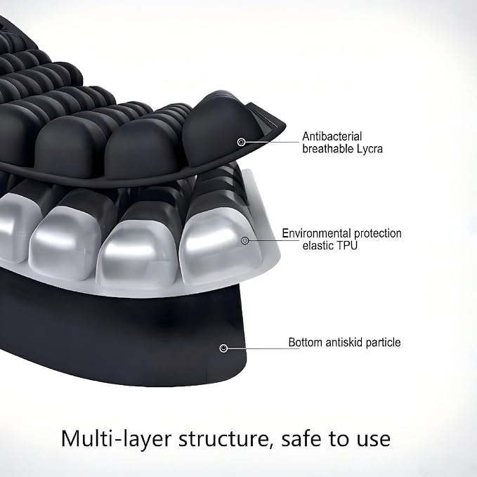 Inflatable Seat Cushion for Airplane Travel, Black | Press-to-Inflate Without Pump, Decompression Cushion, Portable, For Office, Wheelchair, Car Seats, Long Journey - Image 6