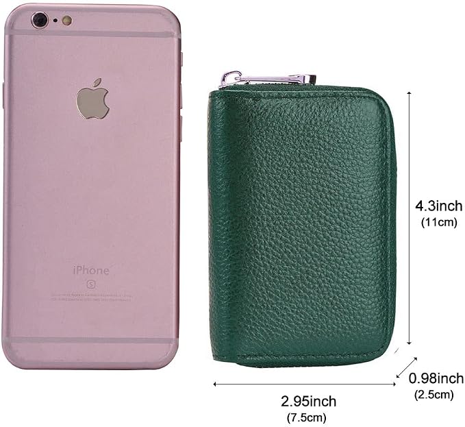 RFID Credit Card Holder Genuine Leather Credit Card Wallet with Zipper | RFID - Image 6