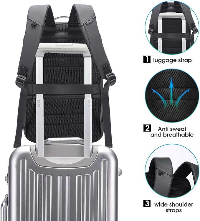 BANGE Anti Theft Backpack,Slim Laptop Backpacks Fit for 15.6 INCH，Business Backpack with USB Charging Port,Men Travel Backpack for Men and Women - Image 7