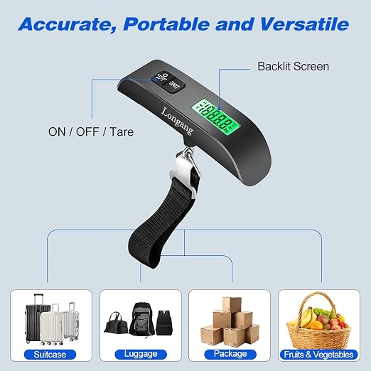 Digital Hanging Luggage Scale with Backlit for Travel, Portable Handheld Suitcase Weight Scale with Hook, 110 Pounds, Battery Included - Image 6