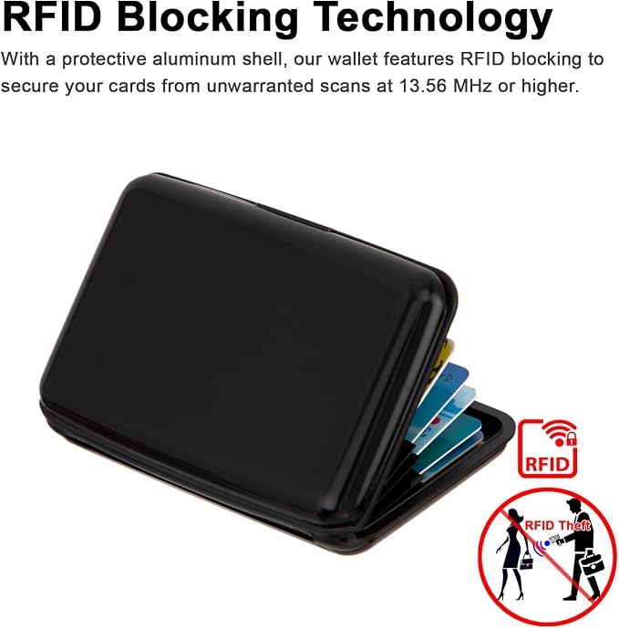 Credit Card Holder Small RFID Blocking Wallet Business Metal Slim Mini Aluminum Hard Case for Women Men - Image 2