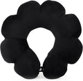 Sexysamba Flower Travel Neck Pillows for Airplanes Breathable Cotton U-Shaped Neck Pillow for Kids & Adults Head Neck Chin Support Rest Pillow for Traveling,Car,Train,Bus,Recline,Home,Office,Black by Sexysamba