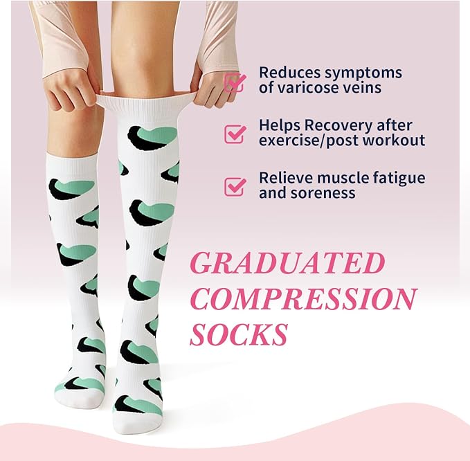 Sooverki Compression Socks for Women & Men 6 Pairs is Best Supportive Knee High Stockings for Circulation, Travel, Nurses - Image 4