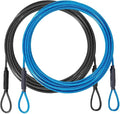 3.3mm (1/8 Inch) Outdoor Travel Security Cable-3/4/6/10/15/20/30ft Luggage Lock Safety Wire Flexible Steel Wire Rope with Double Loop Safety for Luggage, Bike, Lock (Balck+Blue, 3ft-(2Pack) by MiMetty
