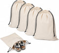 4 Pcs Shoe Bags for Traveling, 13.8" x 12.6" Dust Bags for Shoes with Drawstring for Women and Men, Travel and Home Storage(Beige) by Unknown