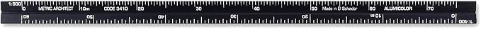 Alumicolor Aluminum Architect Metric Pocket Scale, 15CM, Black - Image 2