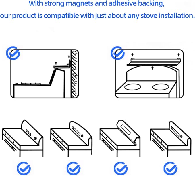 SZJHXIN 4X Strong Magnetic Stove Top Shelf, Adjustable 15-30 Inches | Fits Various Stove Lengths, Kitchen Organizer, Holds Spices, Condiments and BBQ Sauces (Matte Black) - Image 5