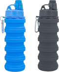Collapsible Water Bottles Travel water bottle Sports Portable Sport Water Bottle Reusable Water Bottles comes with mountaineering Buckle 500ml silicone Water-proof camping water bottle by YCTMALL