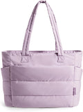 BAGSMART Tote Bag for Women, Lightweight Puffy Tote Bag with Compartments Shoulder Bag Handbag for Travel, Work, Gym | Lightweight by BAGSMART