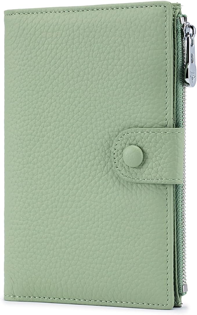 Genuine Leather RFID Blocking Passport Holder Wallet, Multi-Functional Travel Document Organizer with SIM Card Slots (Green) by Unknown