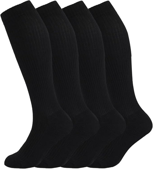 +MD Cotton Compression Socks for Women & Men 4/6 Pairs 15-20mmHg Knee High for Sports, Travel, Nursing Long Sitting Standing by MD