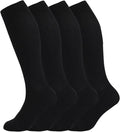 +MD Cotton Compression Socks for Women & Men 4/6 Pairs 15-20mmHg Knee High for Sports, Travel, Nursing Long Sitting Standing by MD