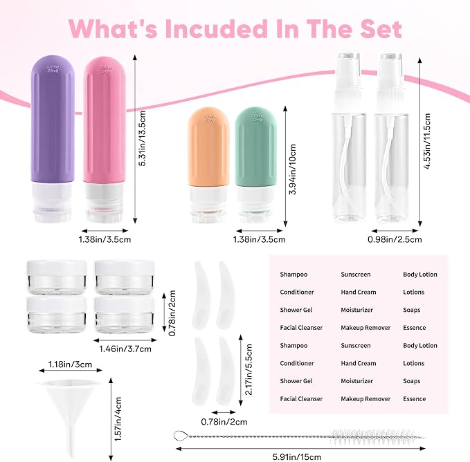 Travel Bottles for Toiletries 18Pack Containers Travel Size Toiletries | TSA Approved Leak Proof Refillable Liqus Shampoo And Conditioner travel Essentials toiletry Bottles Green - Image 2