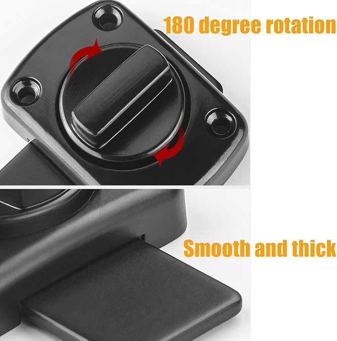 French Door Reinforcement Lock Latch Anti-Pick Night Lock | Inner door safety locks from inside zinc alloy,180 degree rotation lock hatch suitable for bathroom,bedrooms,RVs,and more - Image 4